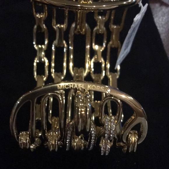 Michael Kors Iconic Links Gold Tone Cuff Bracelet - Picture 3 of 8